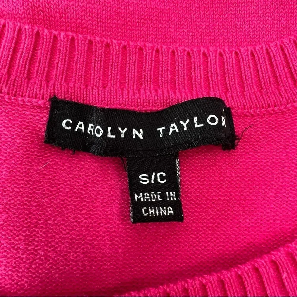 Carolyn Taylor Hot Pink Barbiecore Cardigan‎ Sweater - S